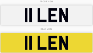 11 LEN , number plate on retention
