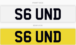 S6 UND , number plate on retention
