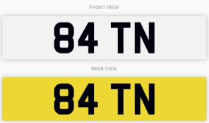 84 TN , number plate on retention