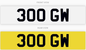 300 GW , number plate on retention