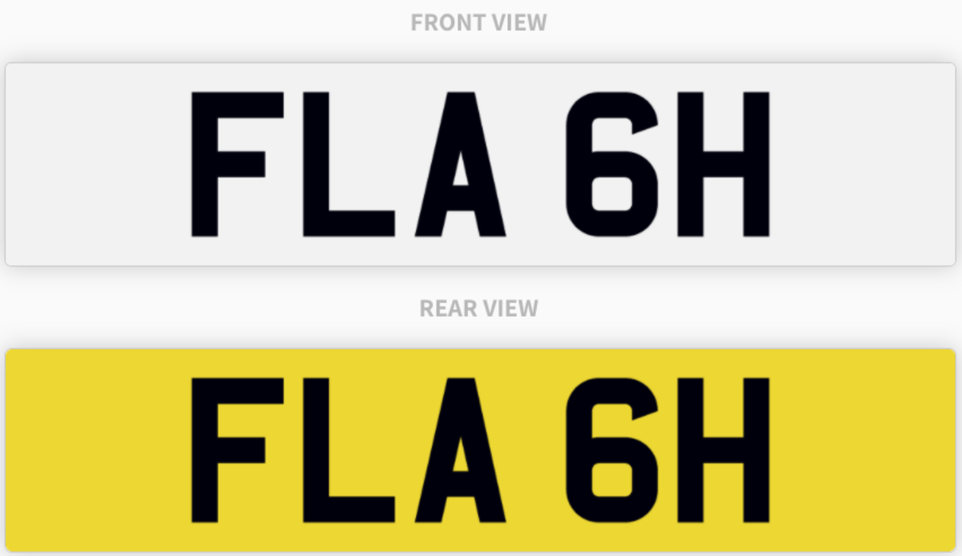 FLA 6H , number plate on retention