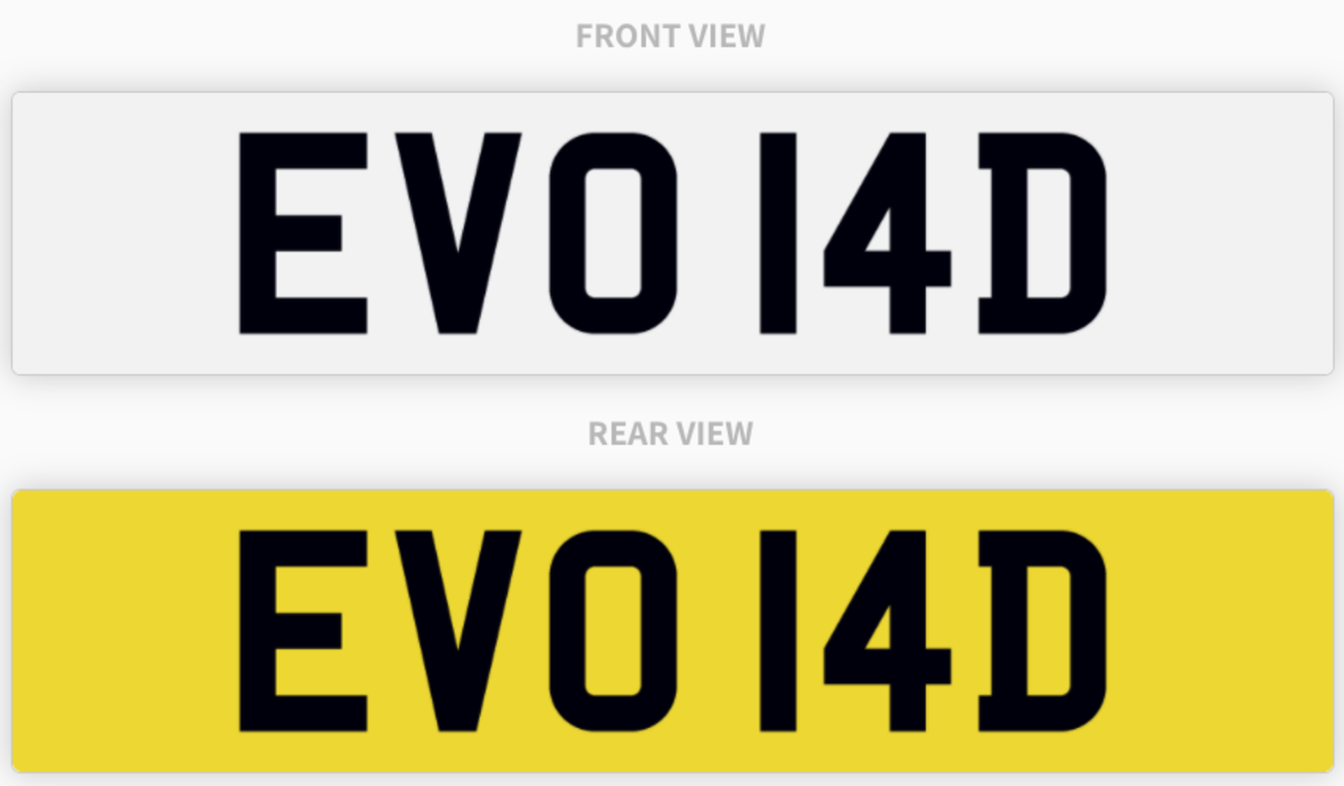 EVO 14D , number plate on retention