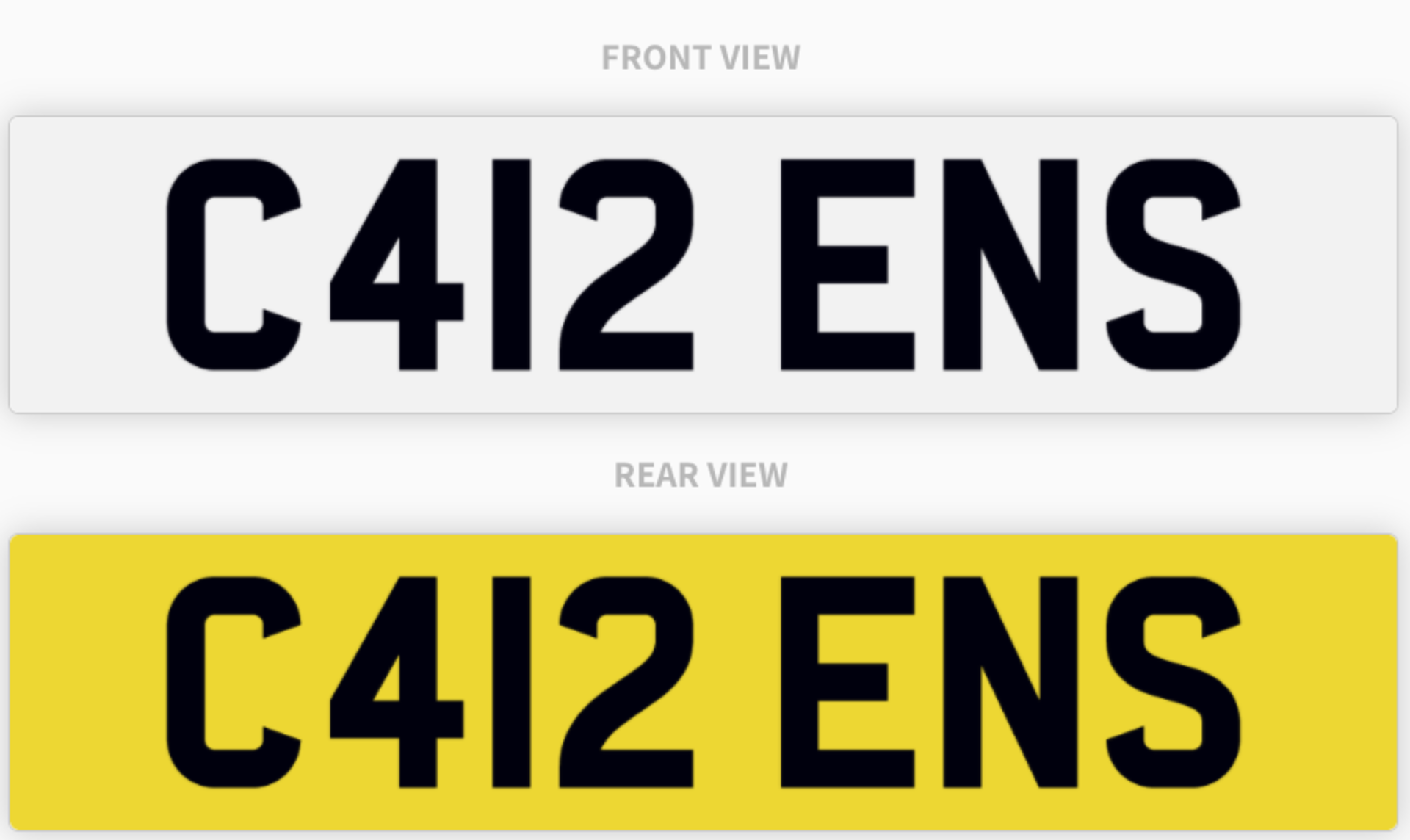 C412 ENS , number plate on retention