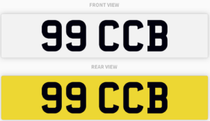 99 CCB , number plate on retention