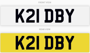 K21 DBY , number plate on retention