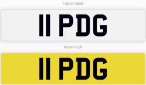 11 PDG , number plate on retention