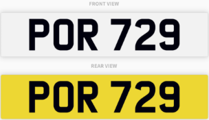 POR 729 , number plate on retention
