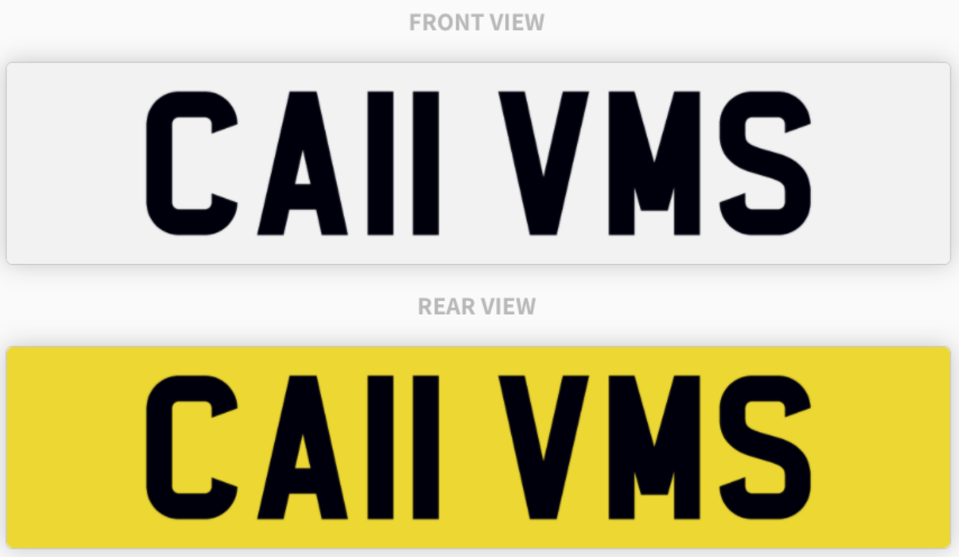 CA11 VMS , number plate on retention