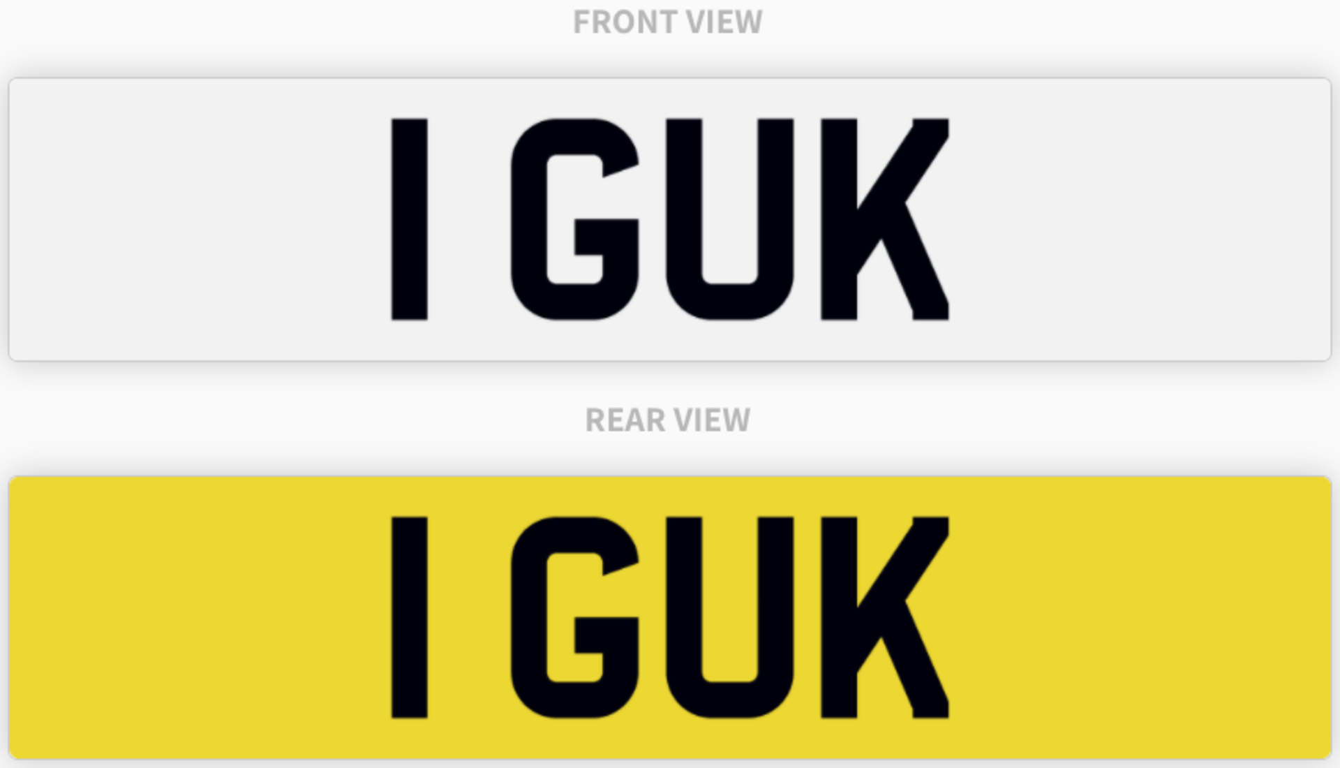 1 GUK , number plate on retention