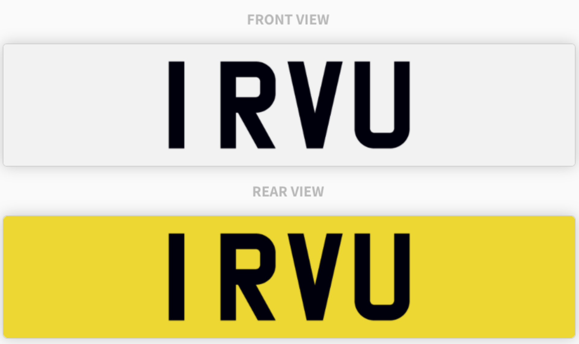 1 RVU , number plate on retention