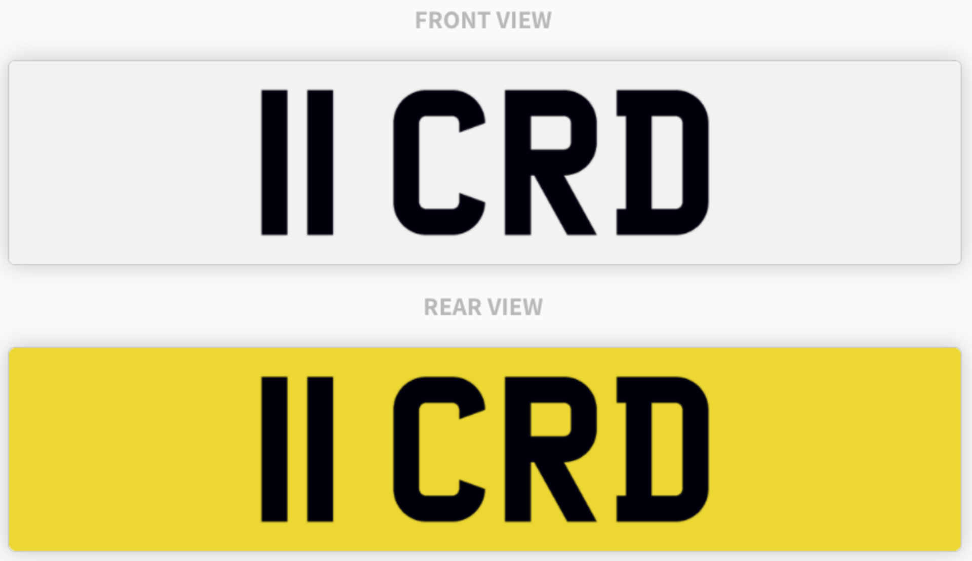 11 CRD , number plate on retention