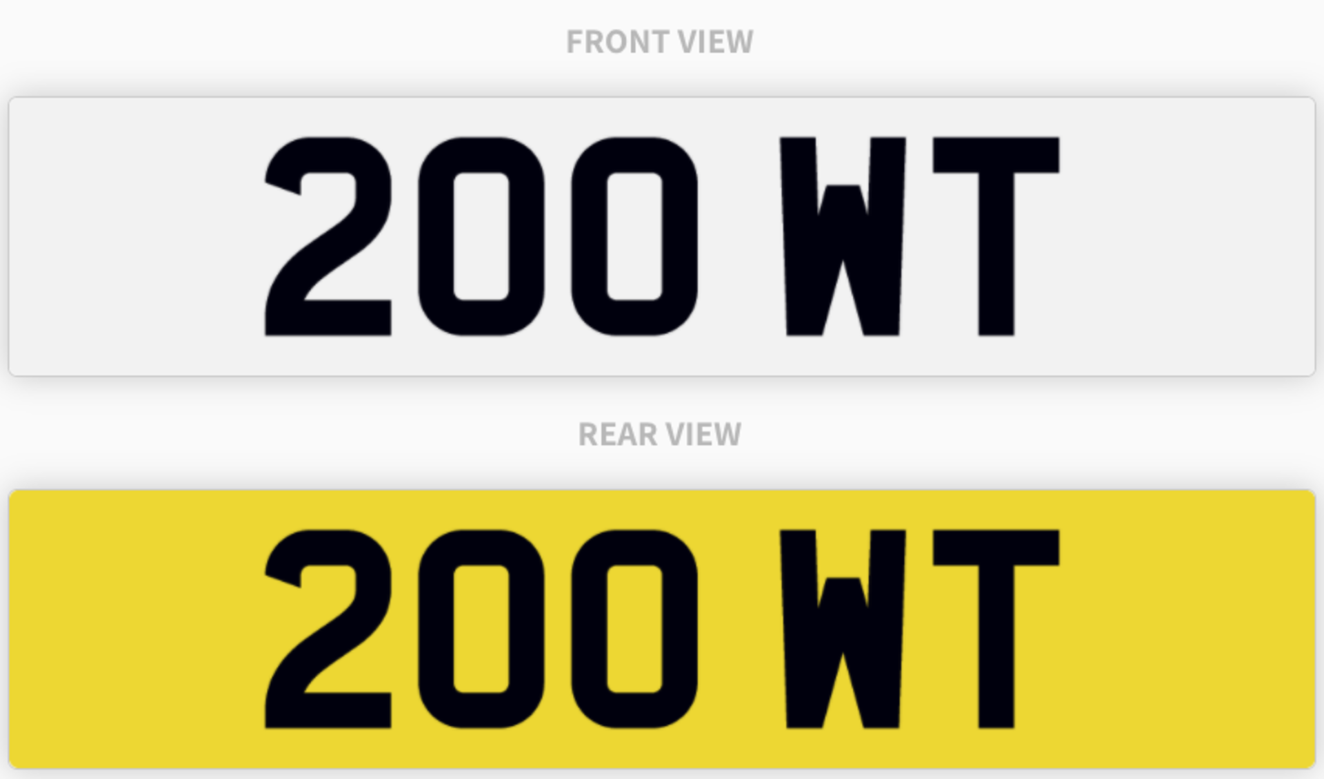 200 WT , number plate on retention