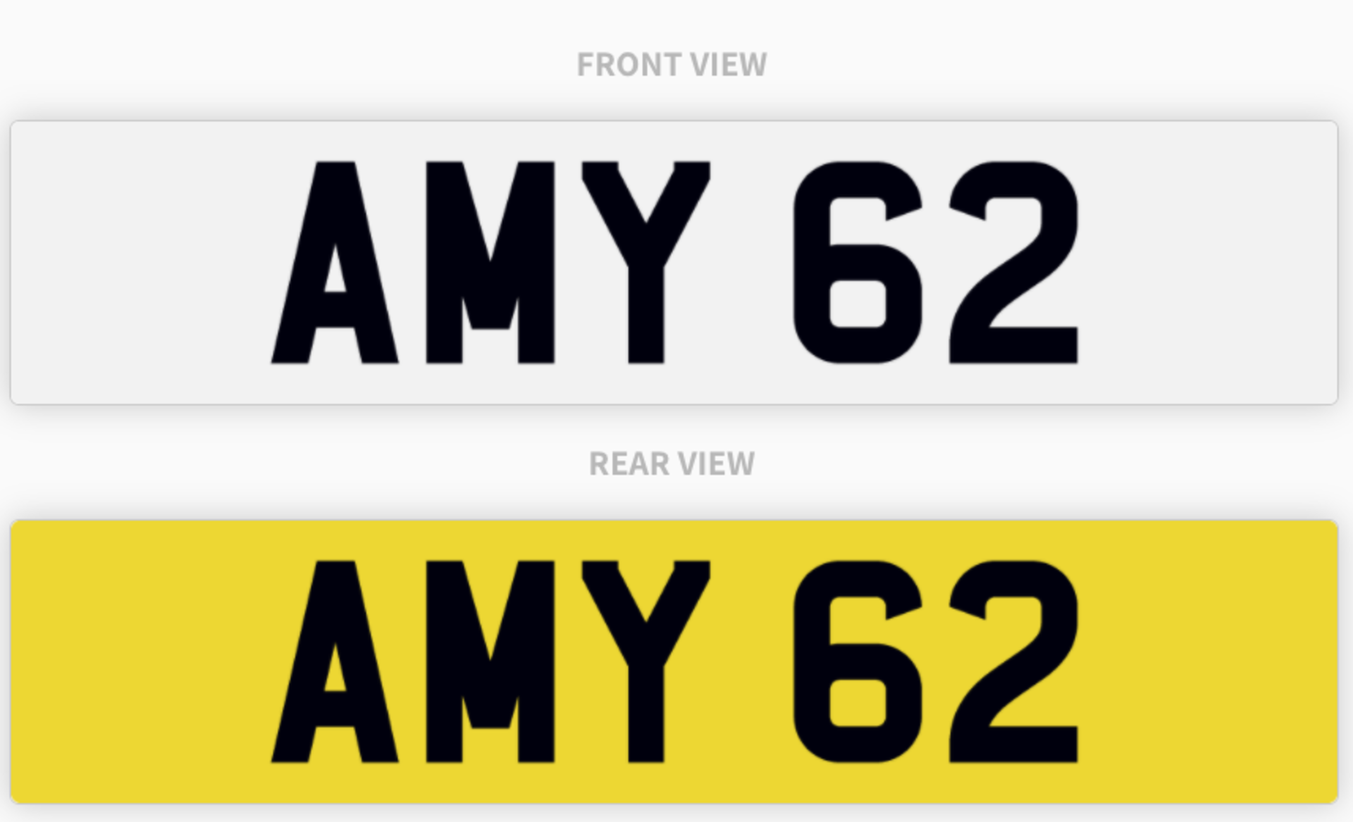 AMY 62 , number plate on retention