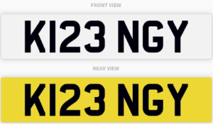 K123 NGY , number plate on retention