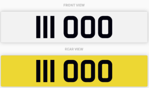 111 OOO , number plate on retention