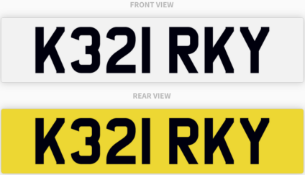 K321 RKY , number plate on retention