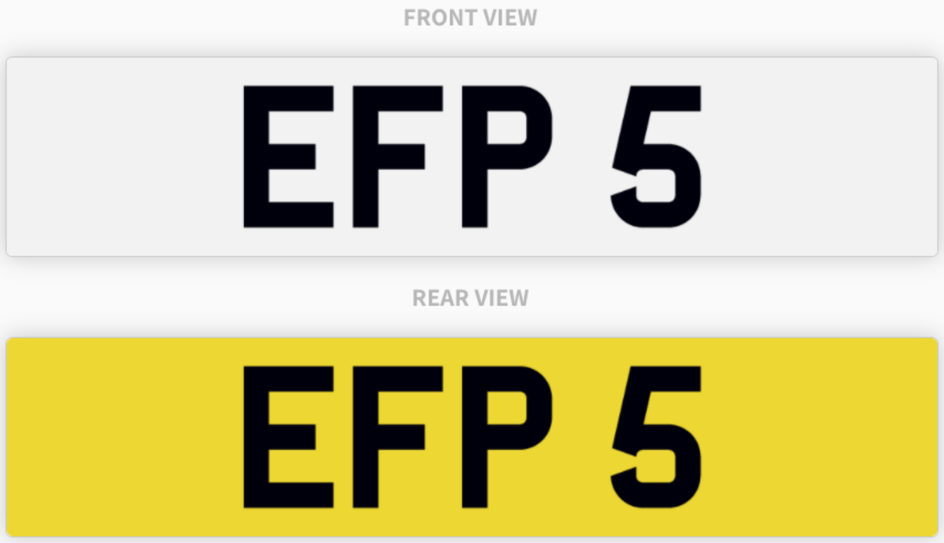 EFP 5 , number plate on retention