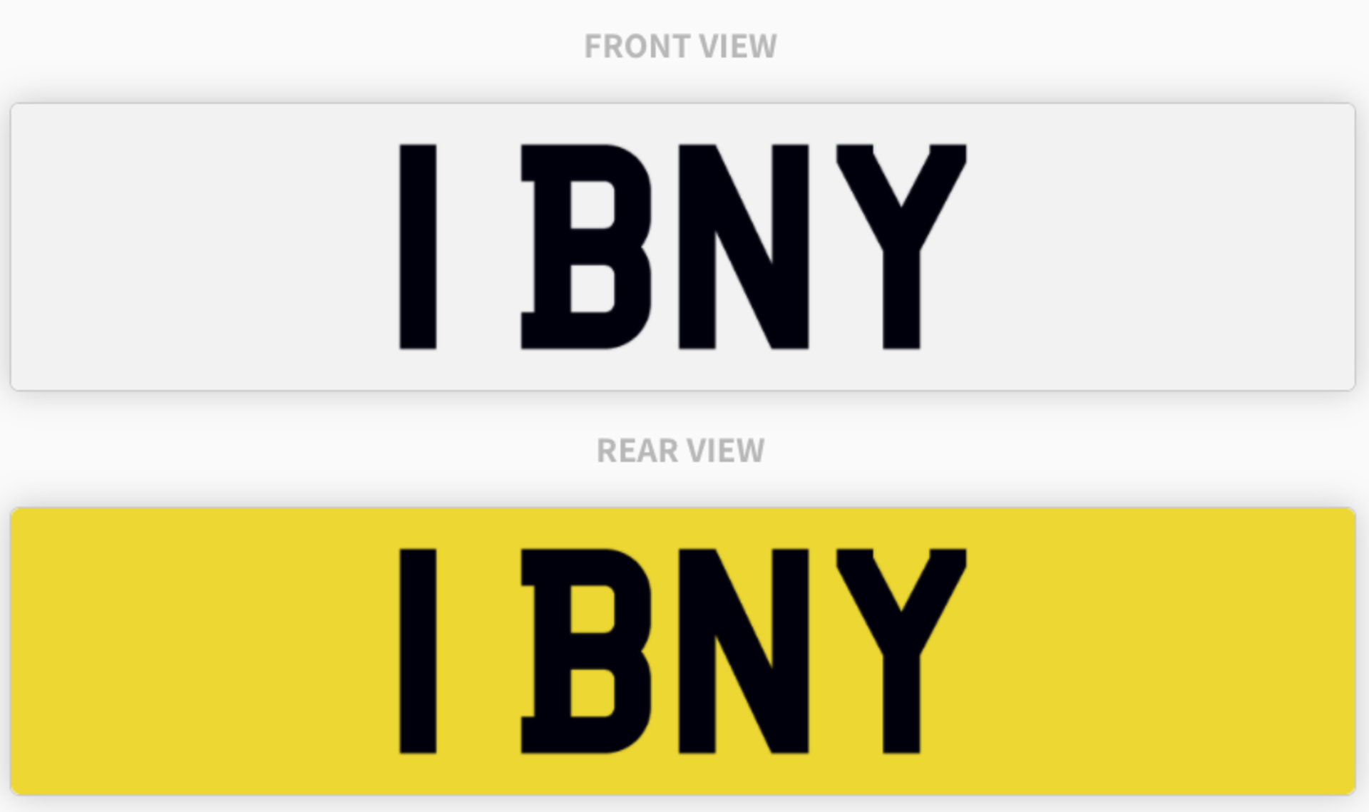 1 BNY , number plate on retention