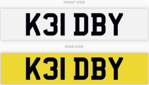 K31 DBY , number plate on retention