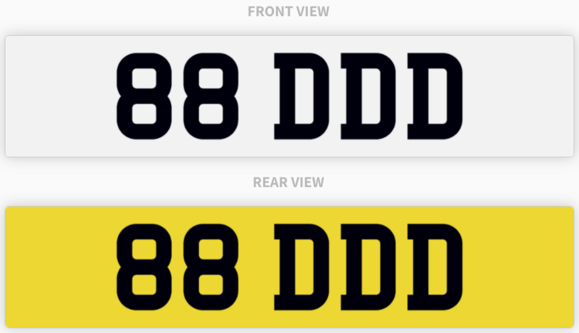 88 DDD , number plate on retention