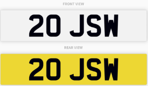 20 JSW , number plate on retention