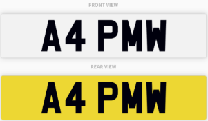 A4 PMW , number plate on retention