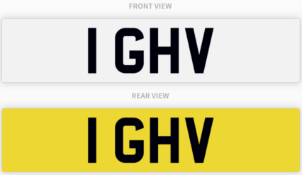 1 GHV , number plate on retention