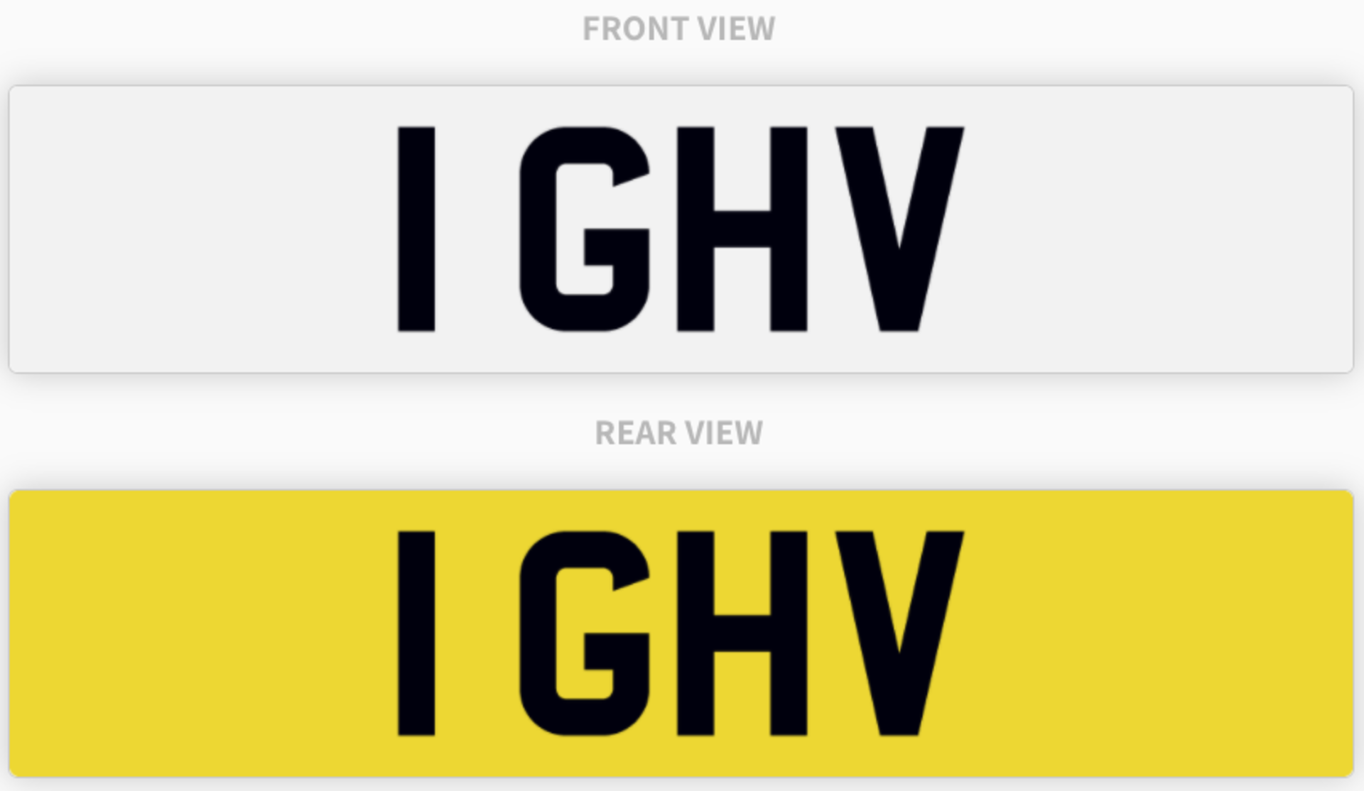 1 GHV , number plate on retention