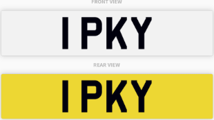 1 PKY , number plate on retention