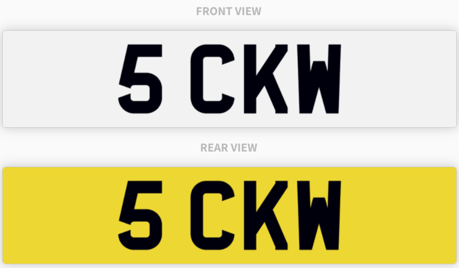 5 CKW , number plate on retention