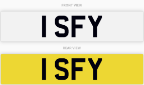 1 SFY , number plate on retention