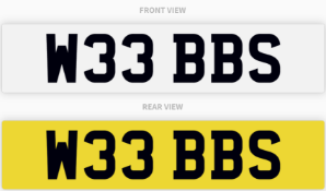 W33 BBS , number plate on retention