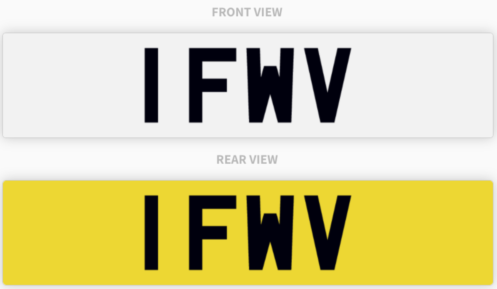 1 FWV , number plate on retention