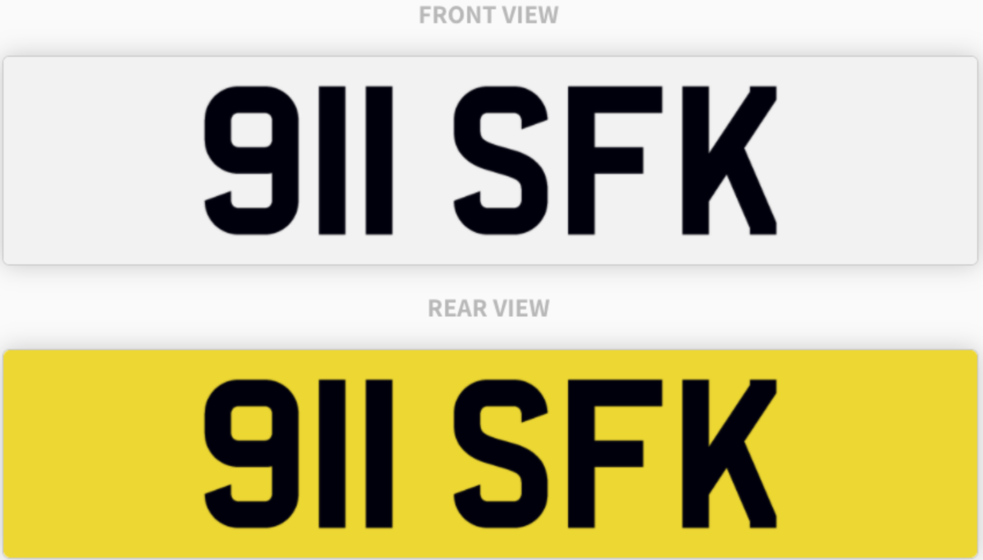 911 SFK , number plate on retention