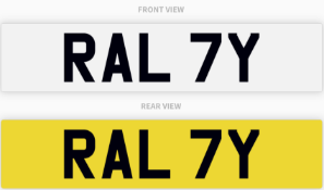 RAL 7Y , number plate on retention
