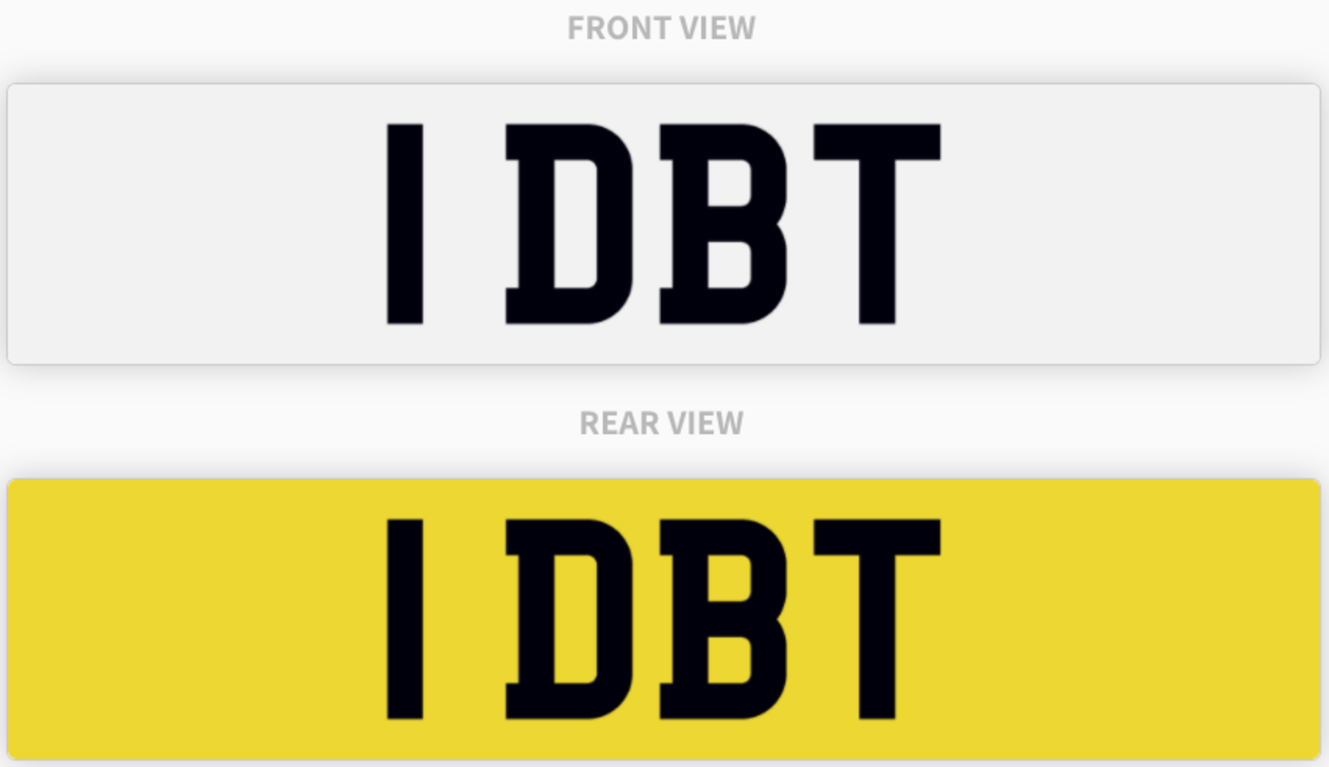 1 DBT , number plate on retention