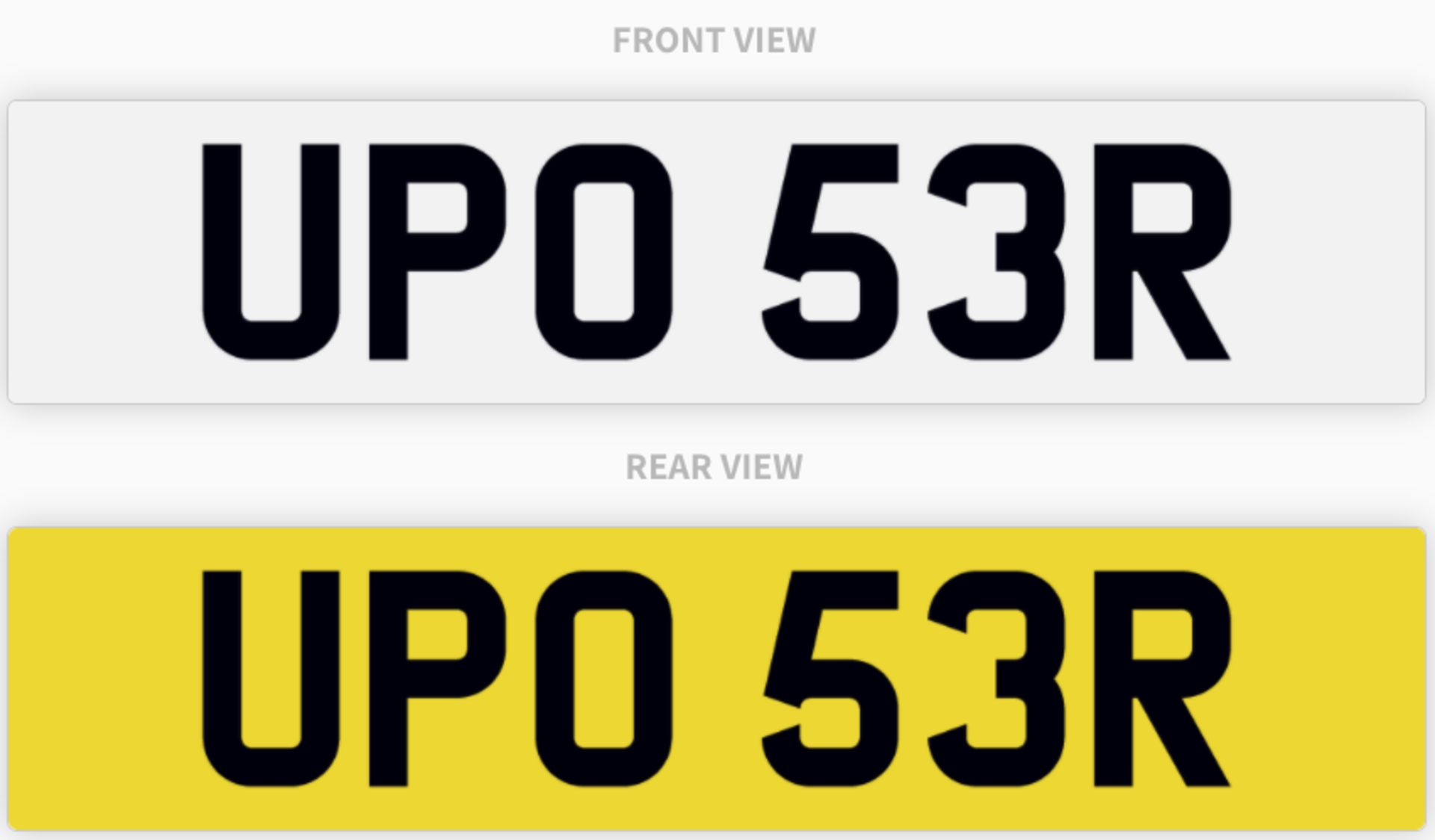 UPO 53R , number plate on retention