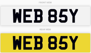 WEB 85Y , number plate on retention