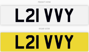 L21 VVY , number plate on retention