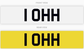 1 OHH , number plate on retention