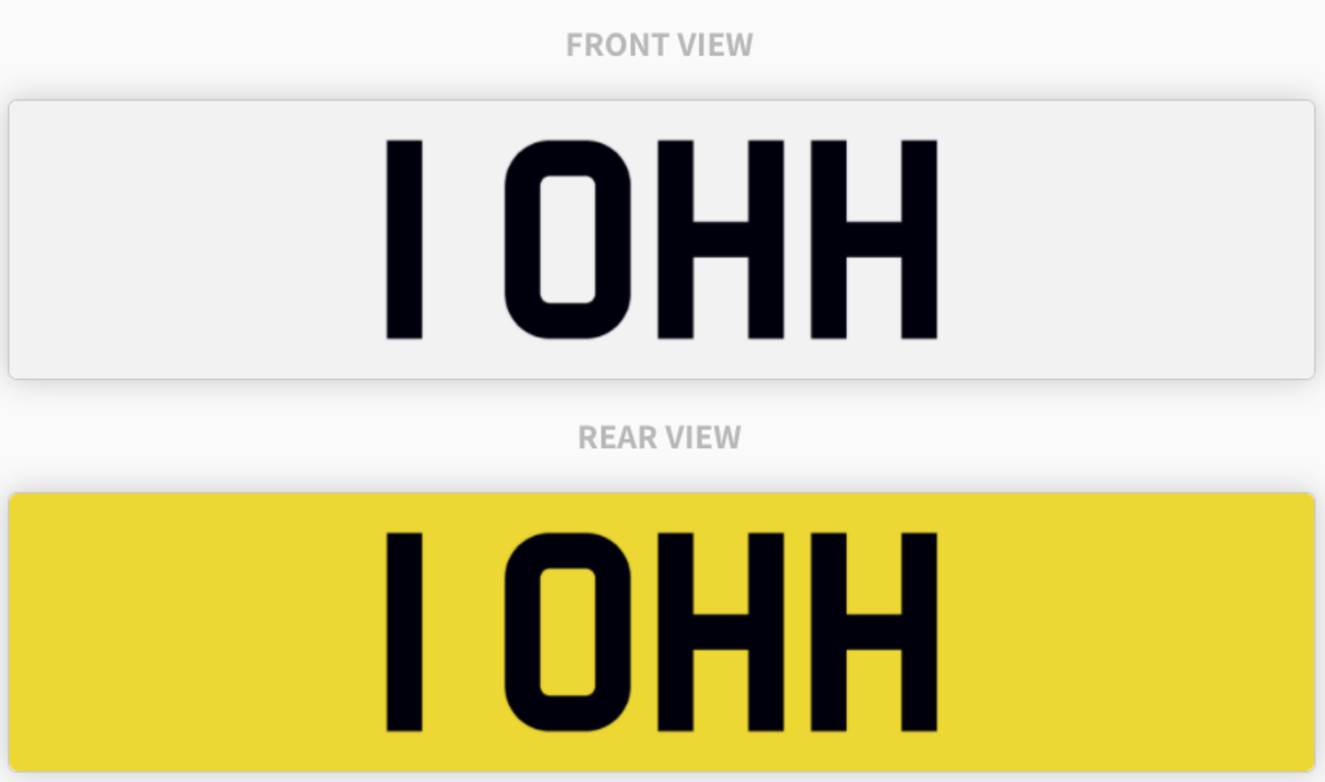 1 OHH , number plate on retention