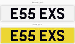 E55 EXS , number plate on retention