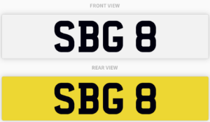 SBG 8 , number plate on retention