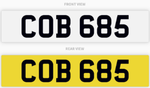 COB 685 , number plate on retention