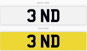 3 ND , number plate on retention