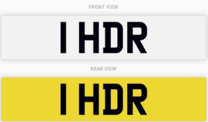 1 HDR , number plate on retention