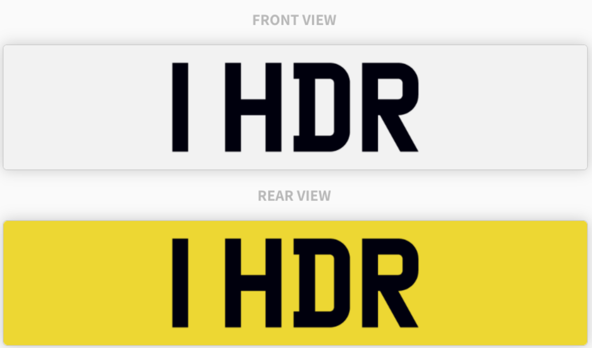 1 HDR , number plate on retention