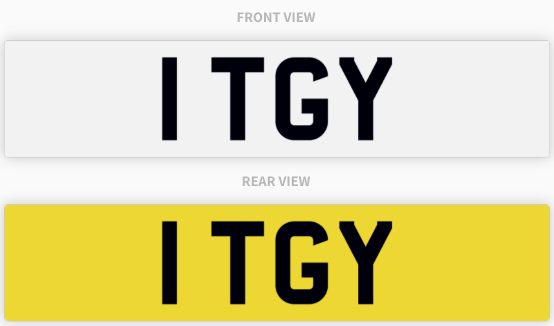 1 TGY , number plate on retention