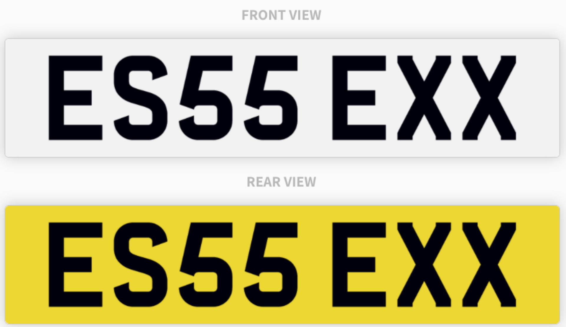 ES55 EXX , number plate on retention