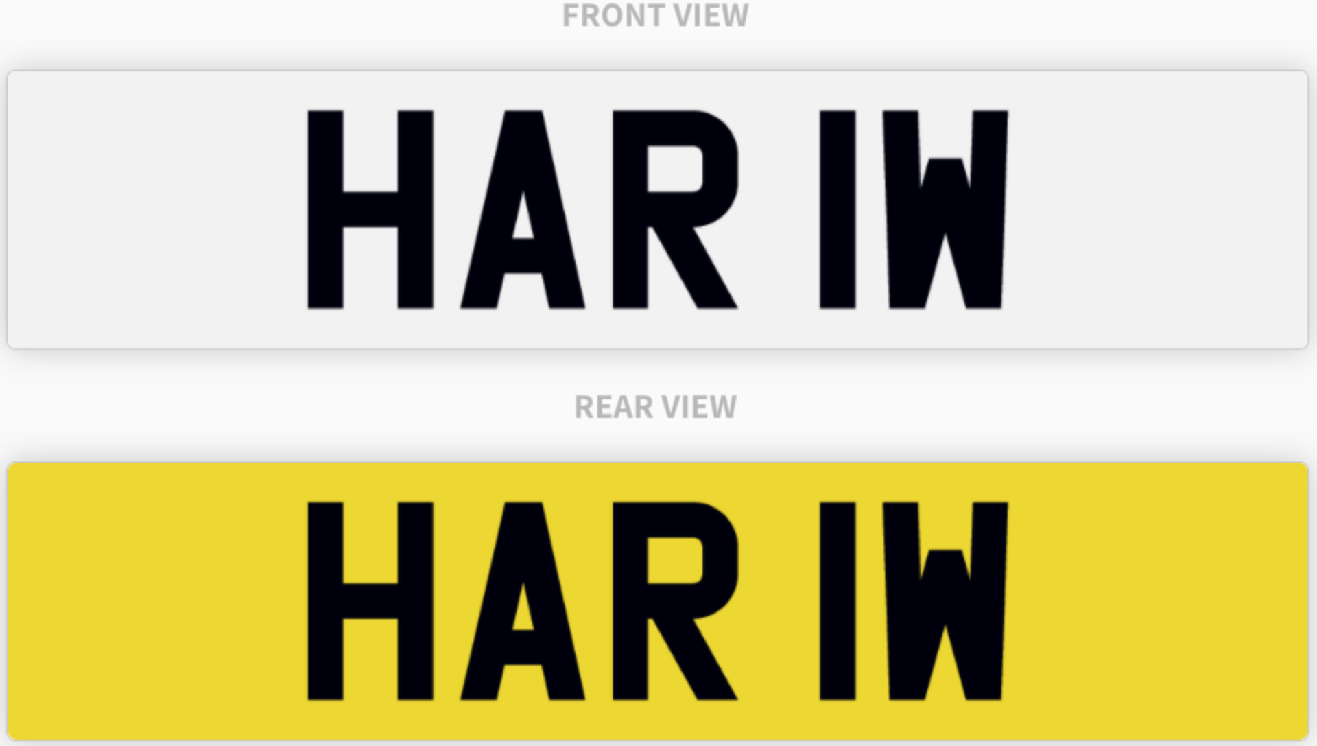 HAR 1W , number plate on retention